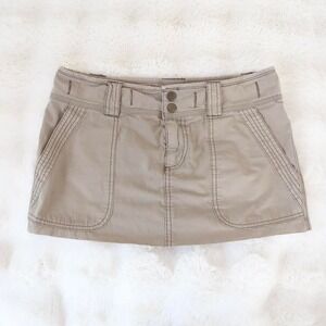 y2k fossil cargo mini skirt khaki utility size 27